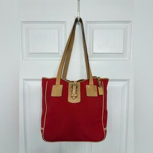 Dooney & Bourke Red and Tan Shoulder Bag